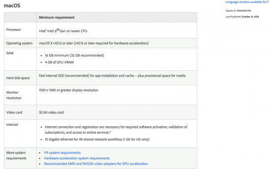 davinci resolve specs requirement