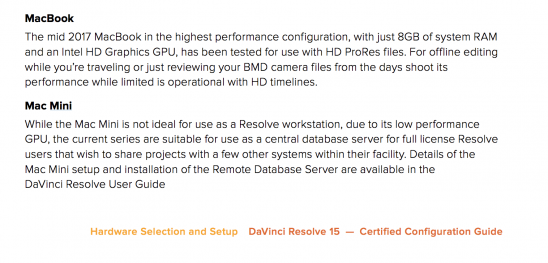blackmagic resolve 15 mac mini warning 11/2018
