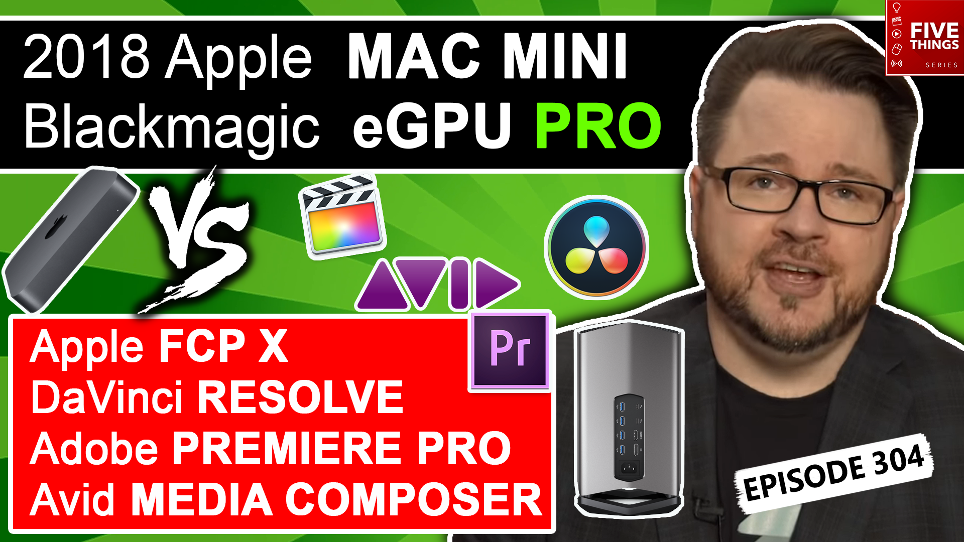 5 THINGS: Blackmagic eGPU Pro and 2018 Mac Mini vs. FCPX, Adobe