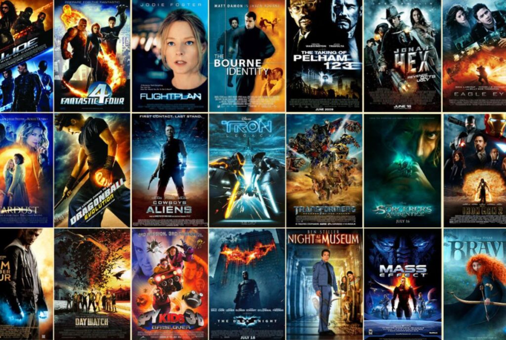 Movie posters that heavily rely on orange and teal